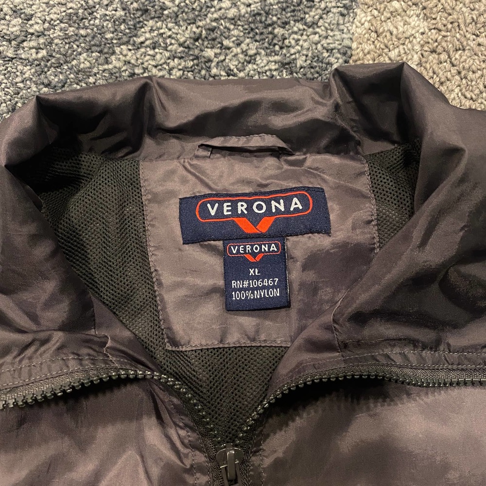 Verona Windbreaker Full Zip Gray Jacket Men's XL - Picture 2 of 7